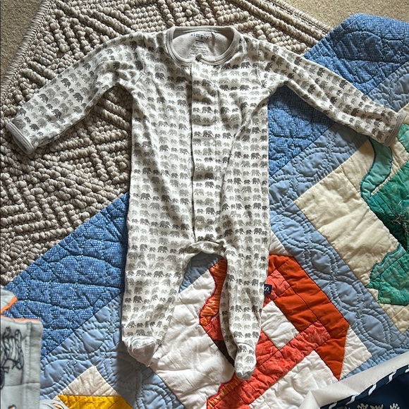 Magnetic Me Gray Elephant Pattern Footie Pajama 3-6M - Picture 1 of 3